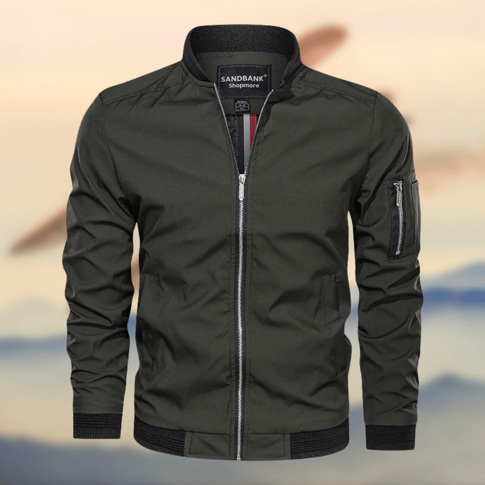 Blouson aviateur élégant avec poche zippée sur le bras