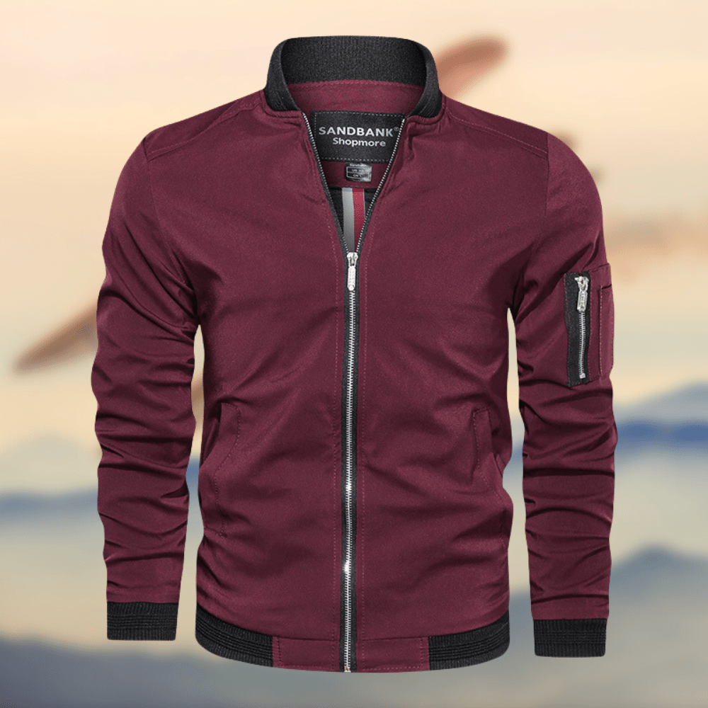 Blouson aviateur élégant avec poche zippée sur le bras