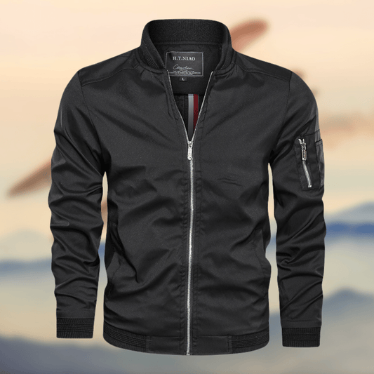 Blouson aviateur élégant avec poche zippée sur le bras - LuxeStyle