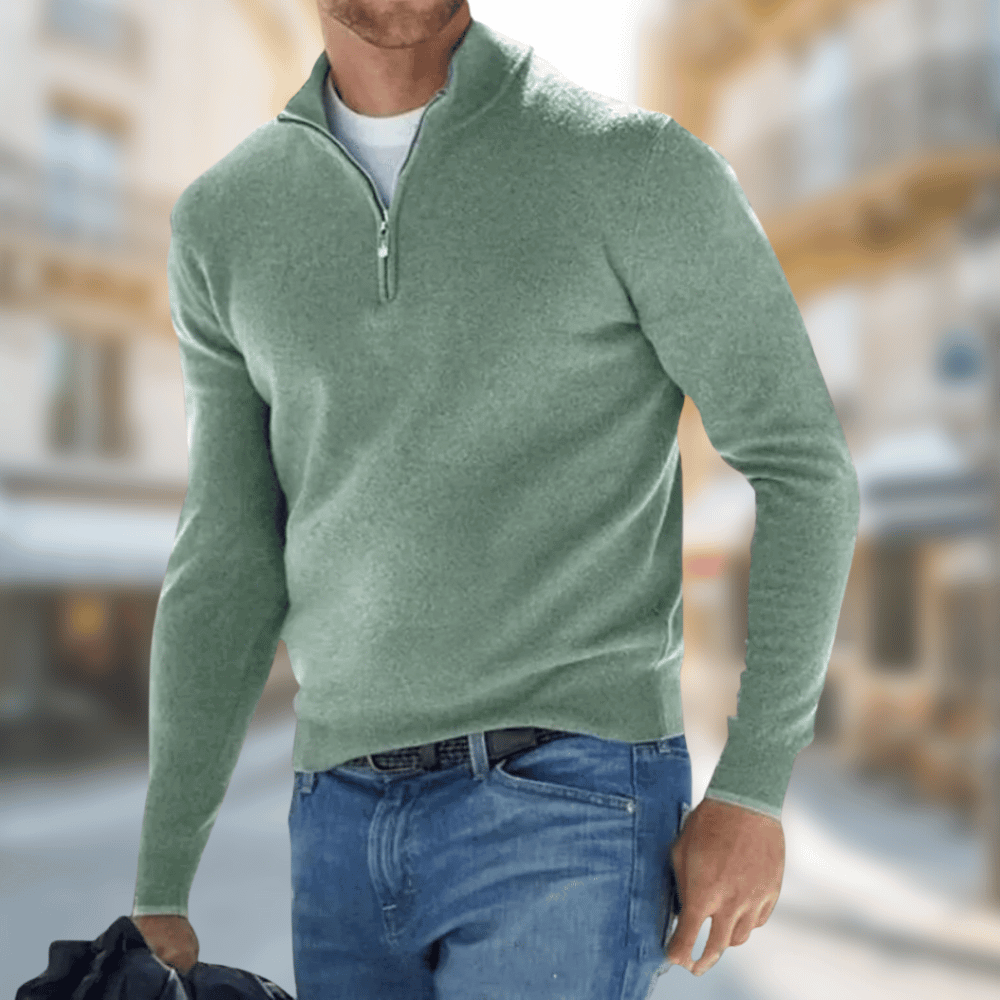 Pull Homme Marine à Fermeture Éclair