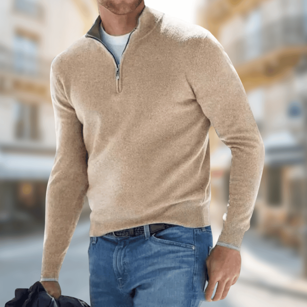 Pull Homme Marine à Fermeture Éclair