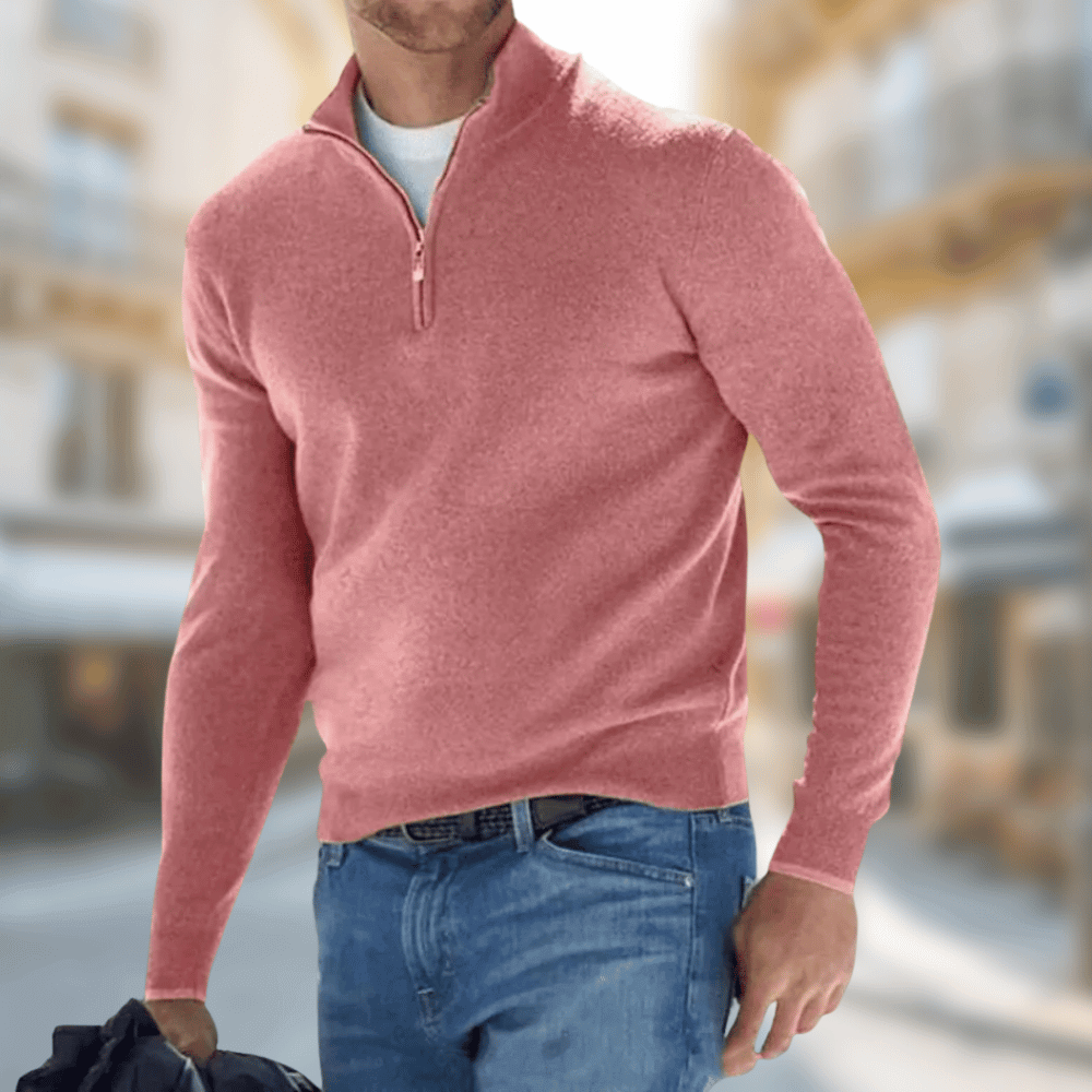 Pull Homme Marine à Fermeture Éclair