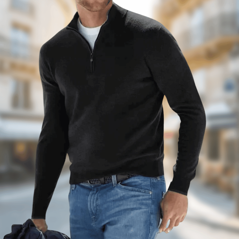 Pull Homme Marine à Fermeture Éclair