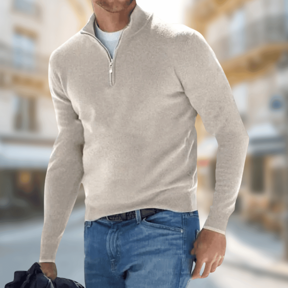 Pull Homme Marine à Fermeture Éclair