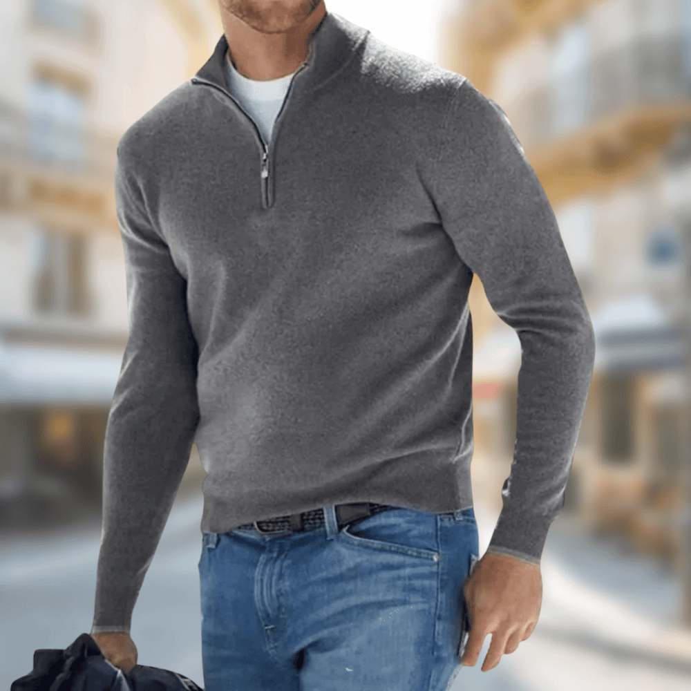 Pull Homme Marine à Fermeture Éclair