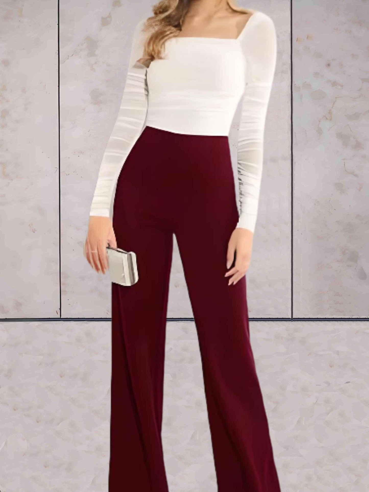 Pantalon Élégant à Taille Élevée pour Femmes