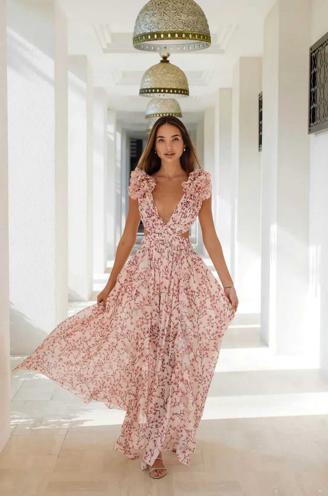 Robe Longue Été Femme - Fleurs Colorées, Dentelle et Chic Décontracté - LuxeStyle