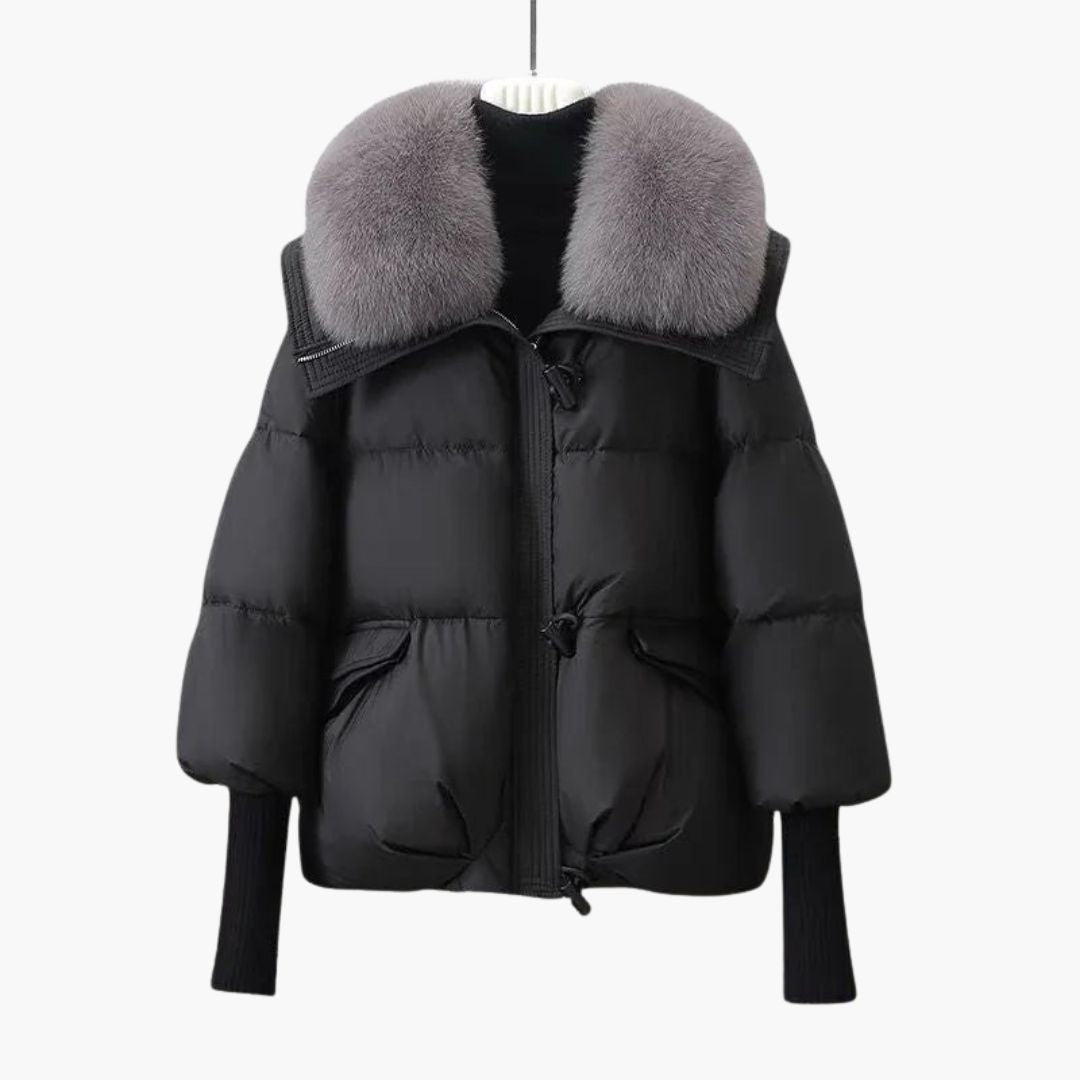 Veste hiver femme à col en fausse fourrure