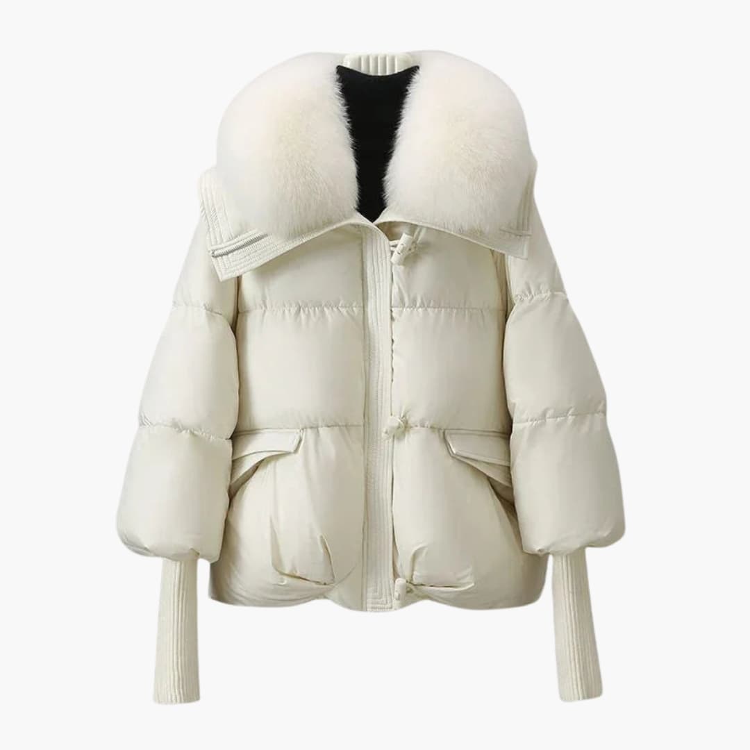 Veste hiver femme à col en fausse fourrure - LuxeStyle