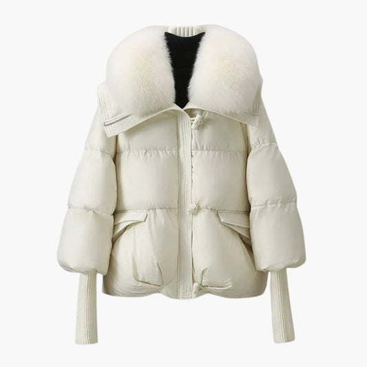Veste hiver femme à col en fausse fourrure - LuxeStyle