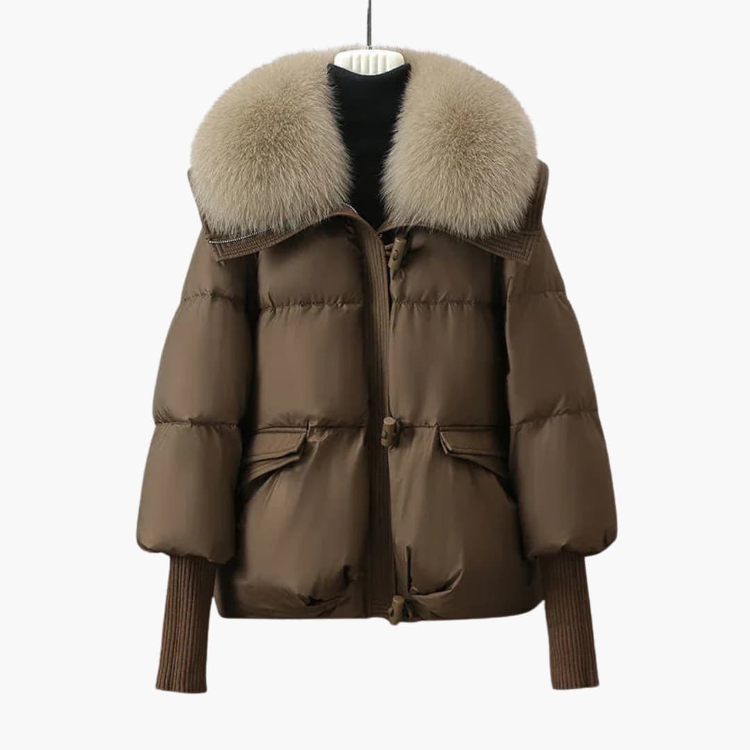 Veste hiver femme à col en fausse fourrure