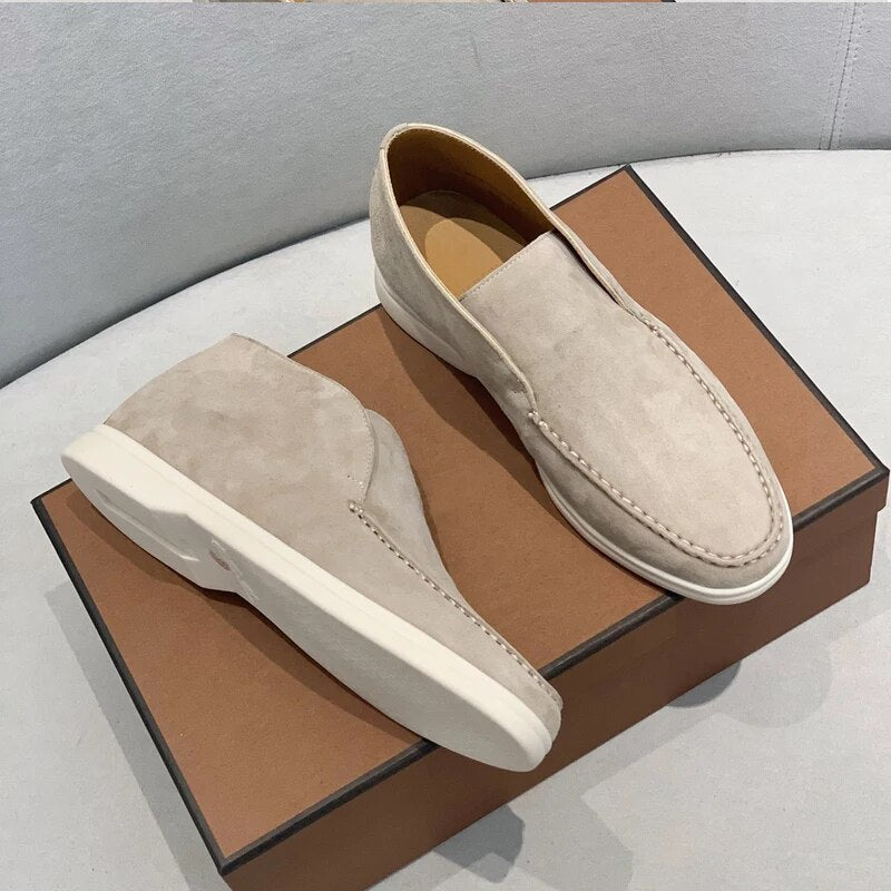Bottines en cuir bleu nuit pour homme avec semelle crème