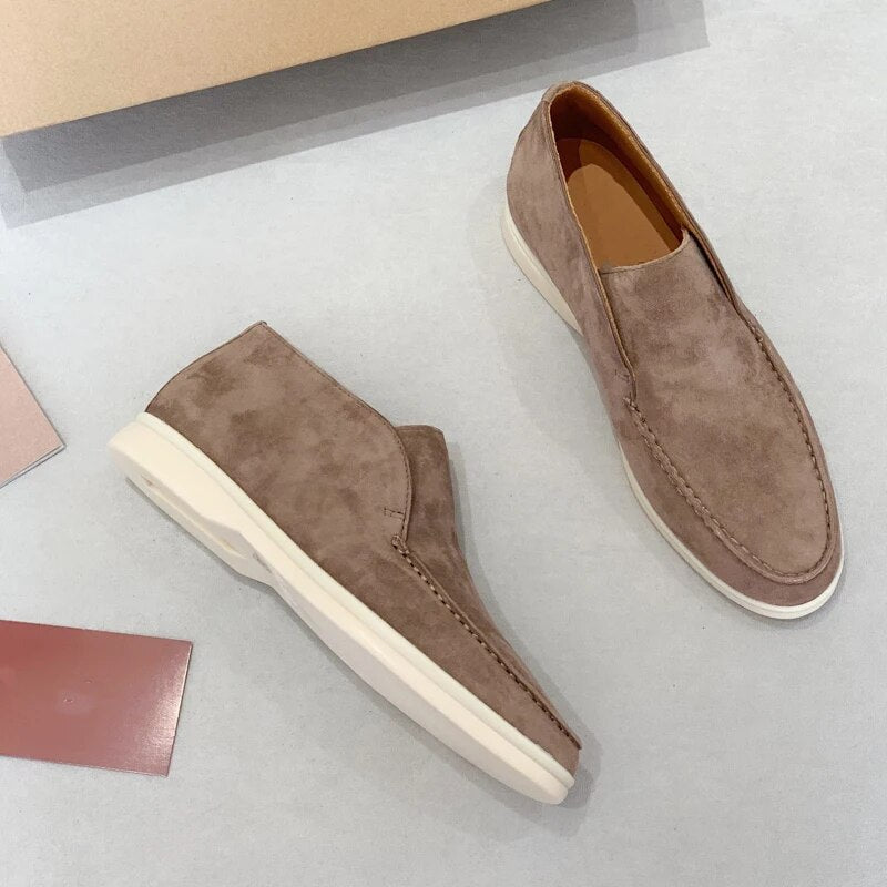Bottines en cuir bleu nuit pour homme avec semelle crème