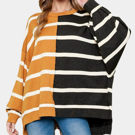 VICTORIA - Pull Ample Rayé pour Femmes