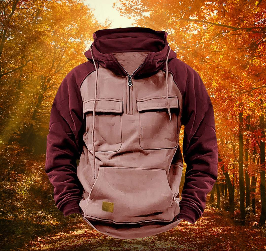 Sweat à Capuche Zippé Homme – Pull à Manches Longues avec Poches
