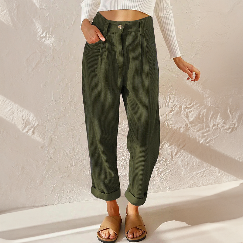 Pantalon Velours Confort Femme Bureau