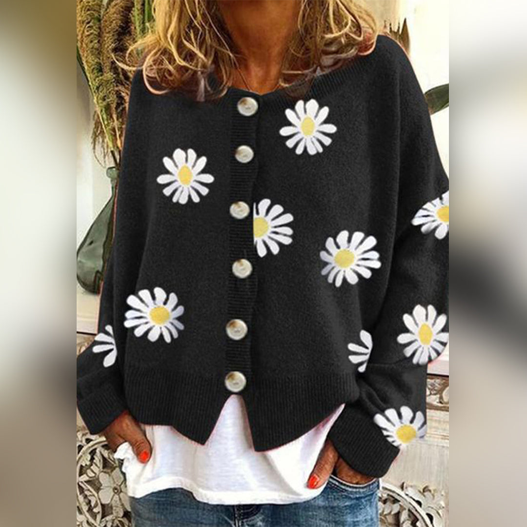 Gilet Femme Fleuri Élégant pour Automne