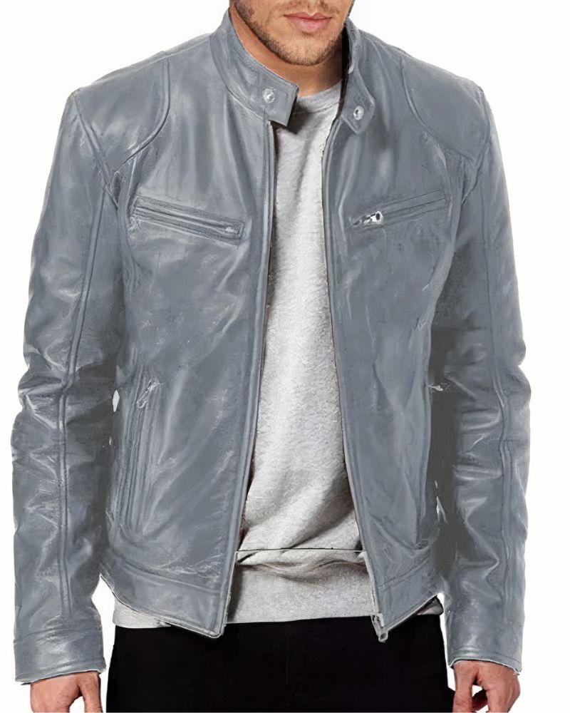 Veste Cuir Noir Homme Éclair Zippé - LuxeStyle