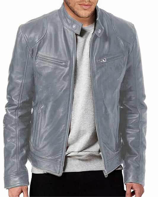 Veste Cuir Noir Homme Éclair Zippé - LuxeStyle