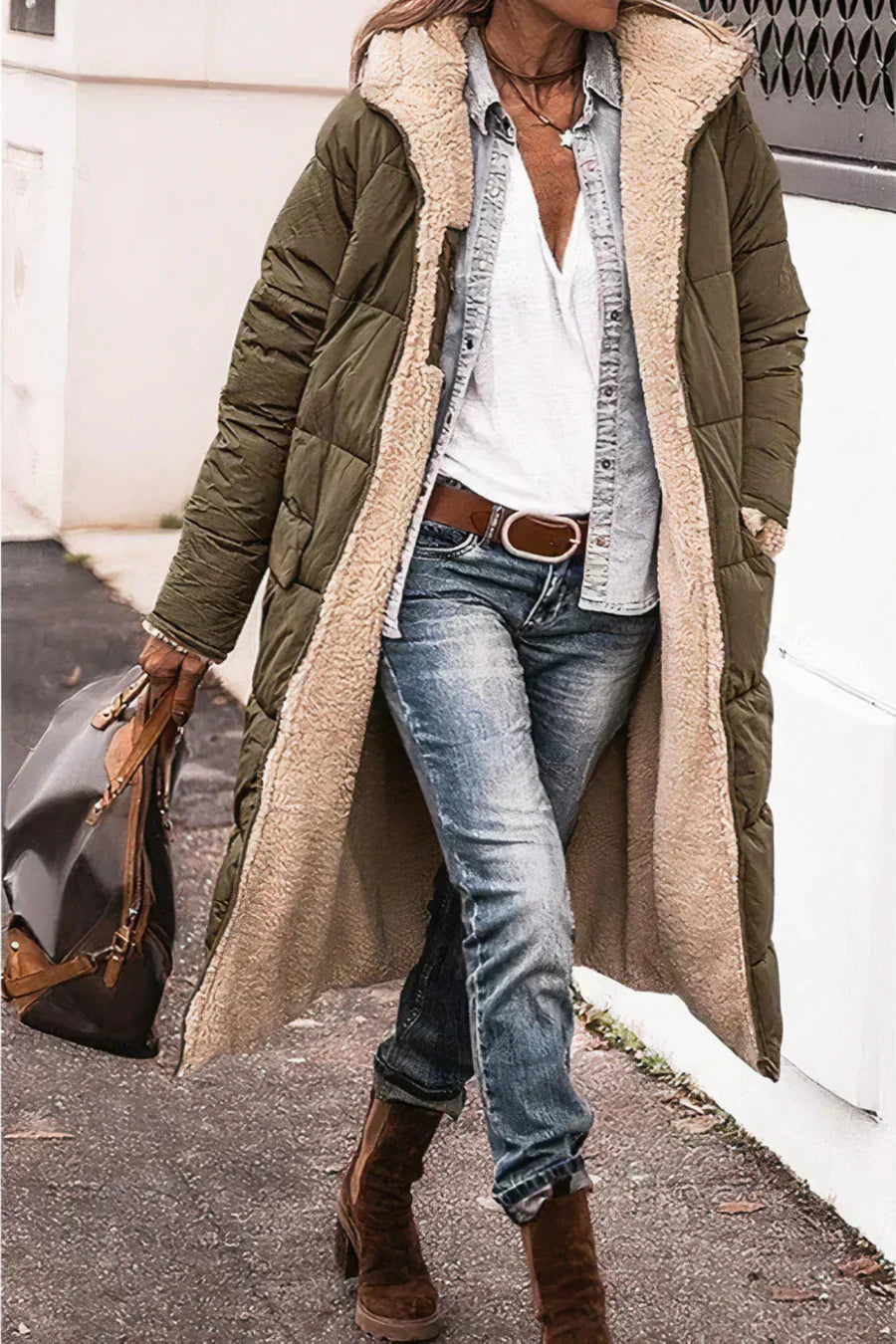 Manteau Femme Hiver Réversible Chic et Doux