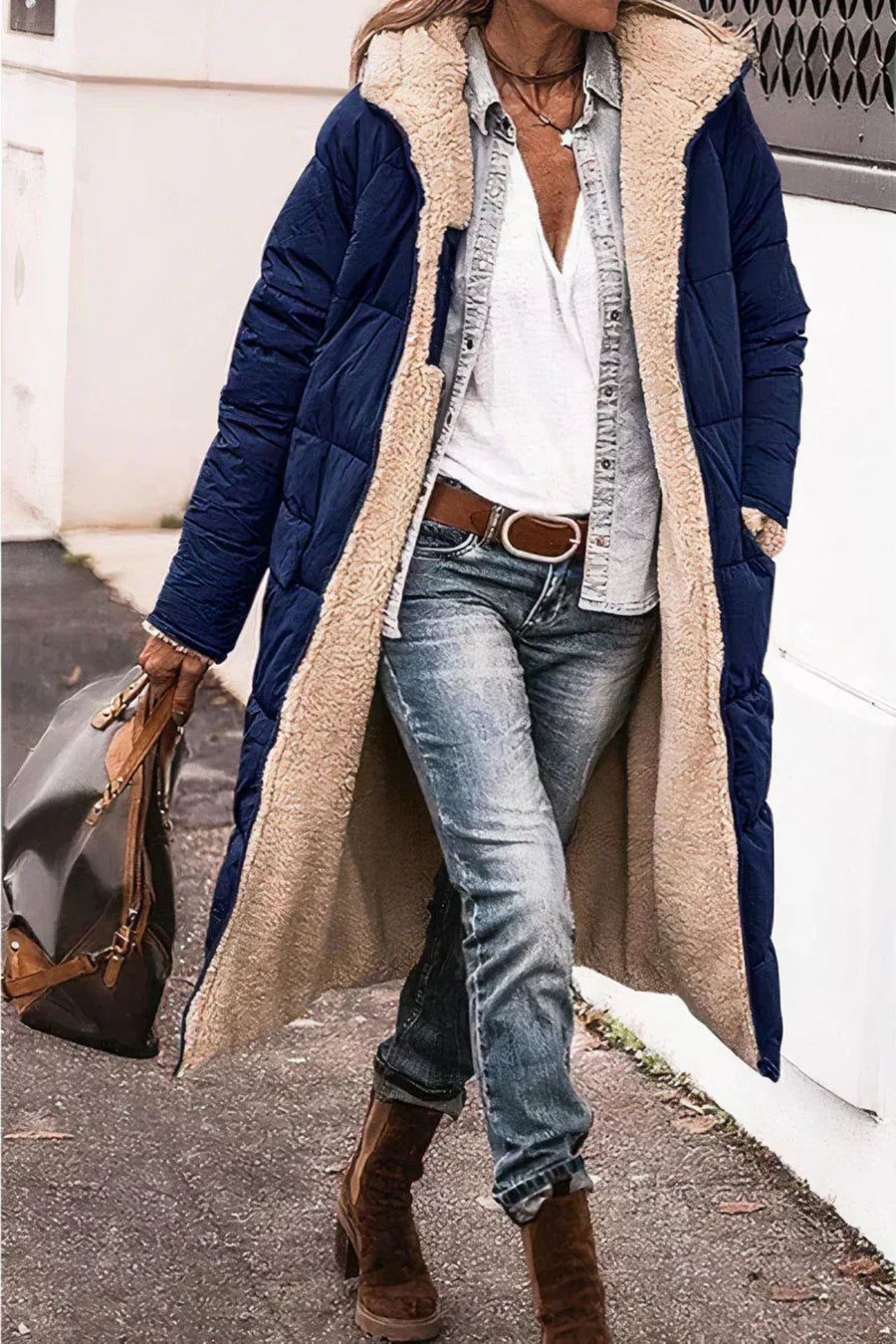 Manteau Femme Hiver Réversible Chic et Doux