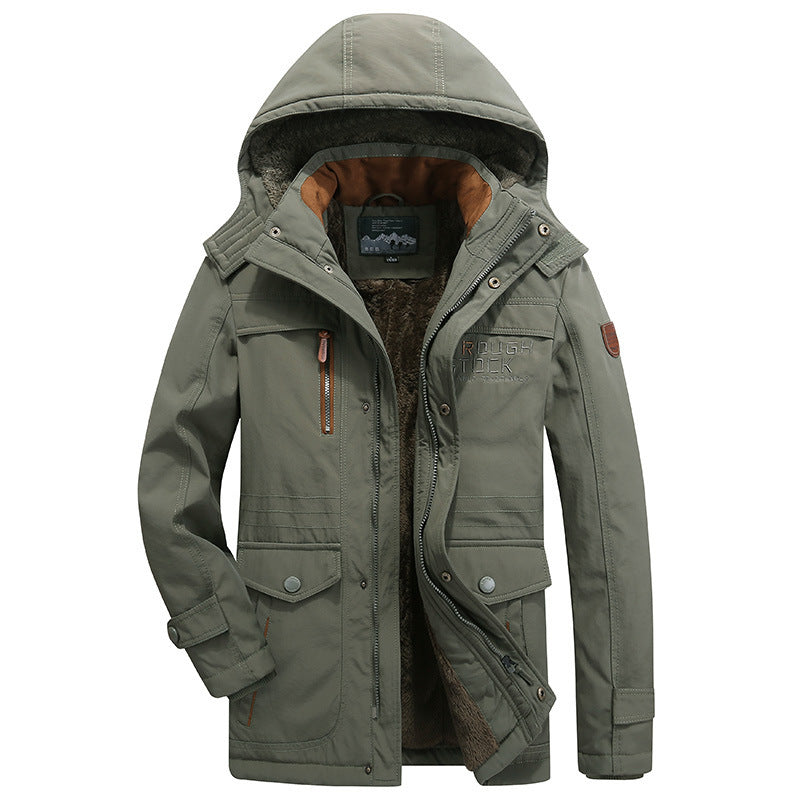 Parka Homme Hiver avec Capuche et Fermeture Éclair