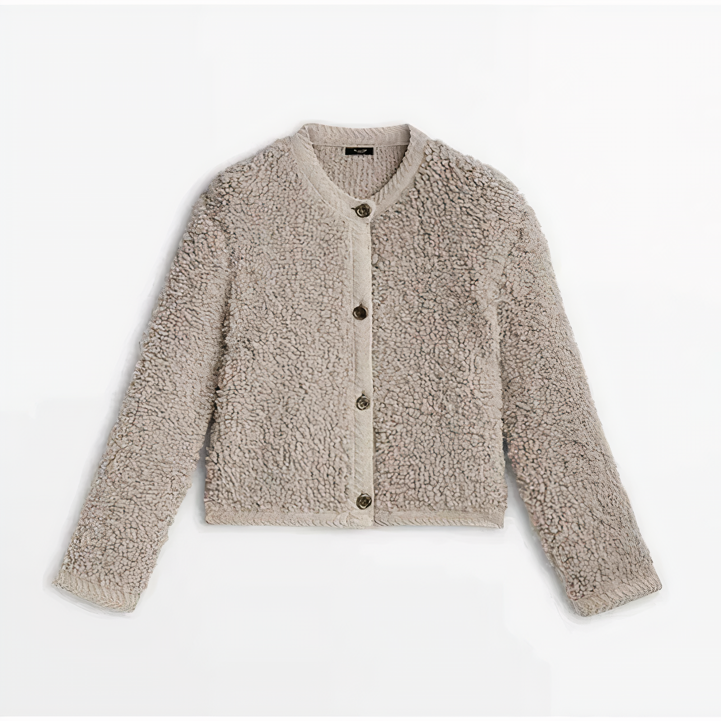 Cardigan Élégant Col Rond avec Poches