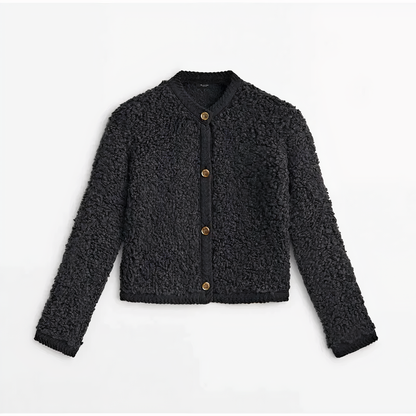 Cardigan Élégant Col Rond avec Poches
