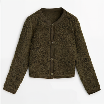 Cardigan Élégant Col Rond avec Poches