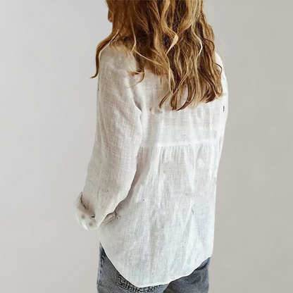 Chemise Lin Fraîche Manches Longues Féminine - LuxeStyle