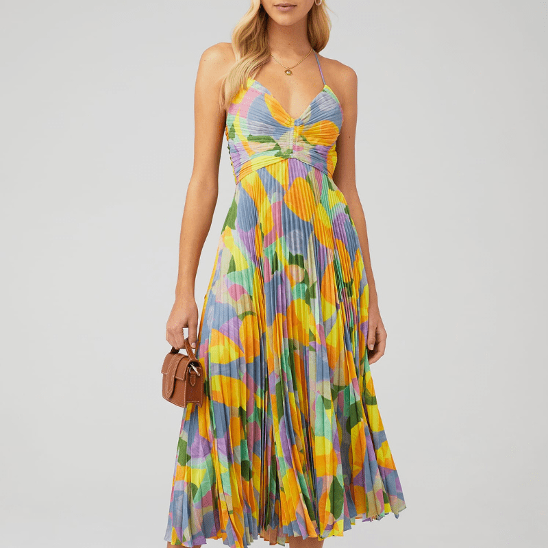 Robe Longue Élégante Imprimée Floral pour Femme - LuxeStyle