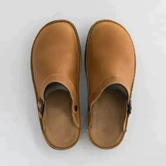 Sabots Cuir Brun Classiques pour Homme - LuxeStyle