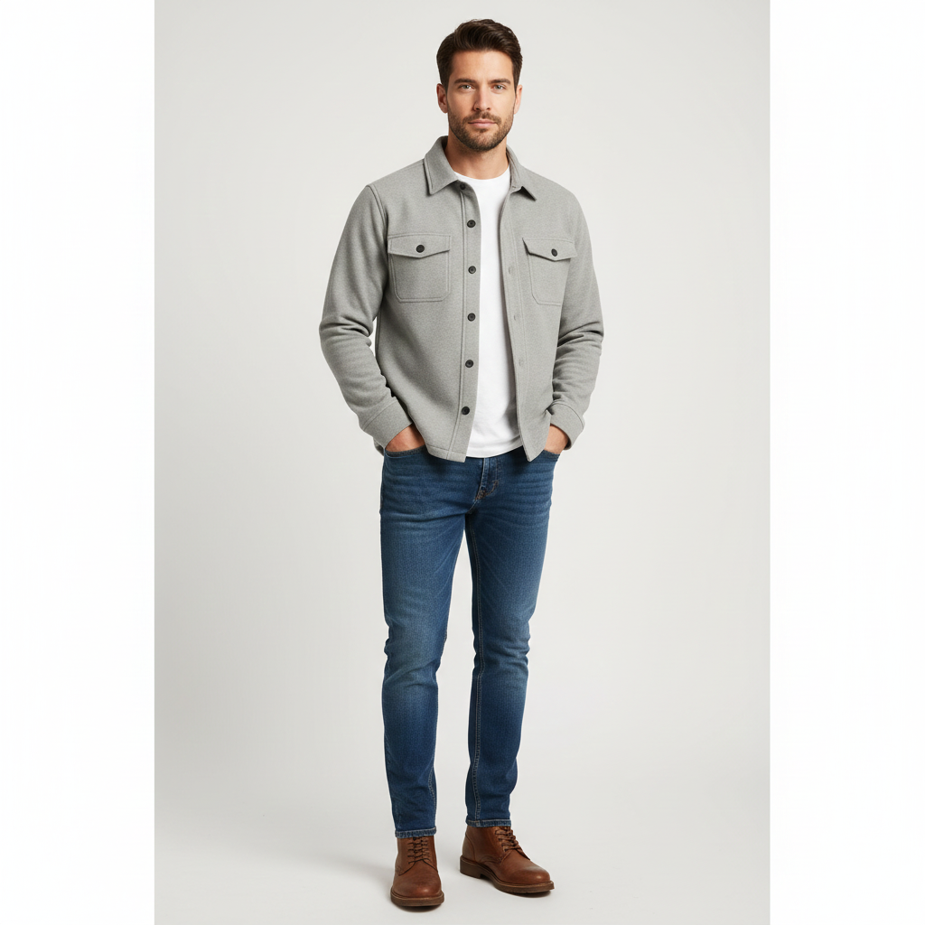 Veste Décontractée Homme en Coton Noir Classe