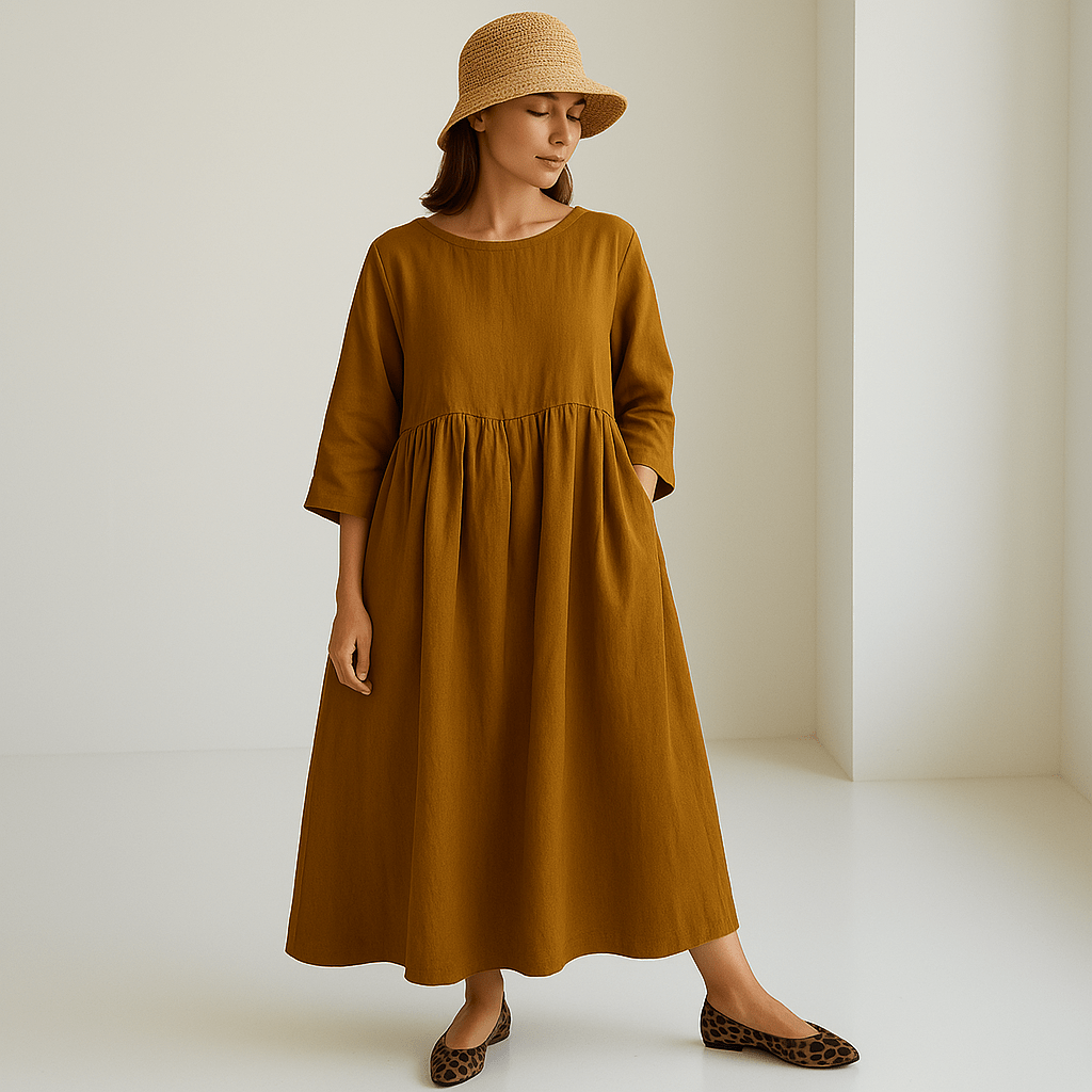 Robe Été Femme en Lin Respirant & Décontractée