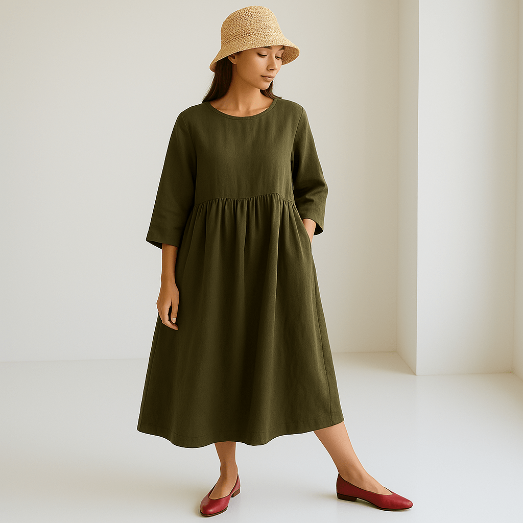 Robe Été Femme en Lin Respirant & Décontractée