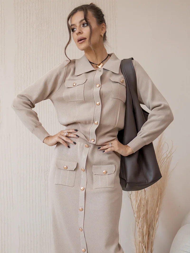 Aurosa - Ensemble Chic Blazer et Jupe pour un Style Rétro