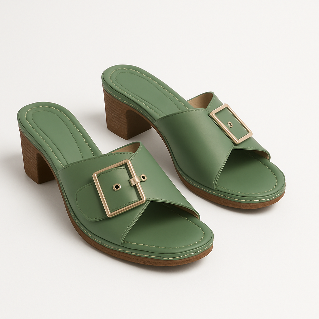 Sandales Hauts Talons Cuir Noir Élégantes