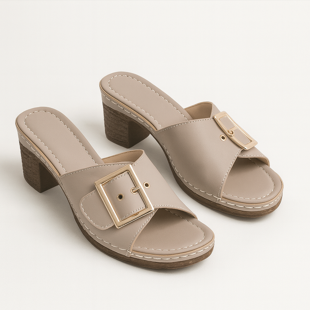 Sandales Hauts Talons Cuir Noir Élégantes