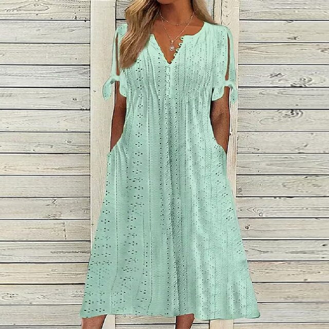 Robe Été Fraîche Manches Courtes Pour Femme
