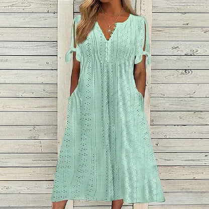 Robe Été Fraîche Manches Courtes Pour Femme