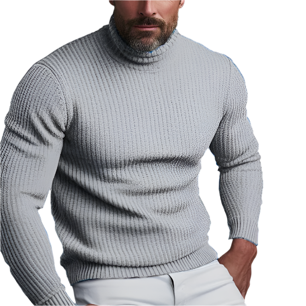Pull en tricot épais uni pour homme