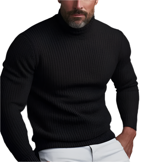 Pull en tricot épais uni pour homme - LuxeStyle