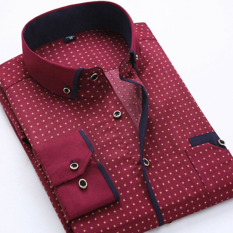 Chemise Homme Motifs Colorés Élégante pour Travail Quotidien