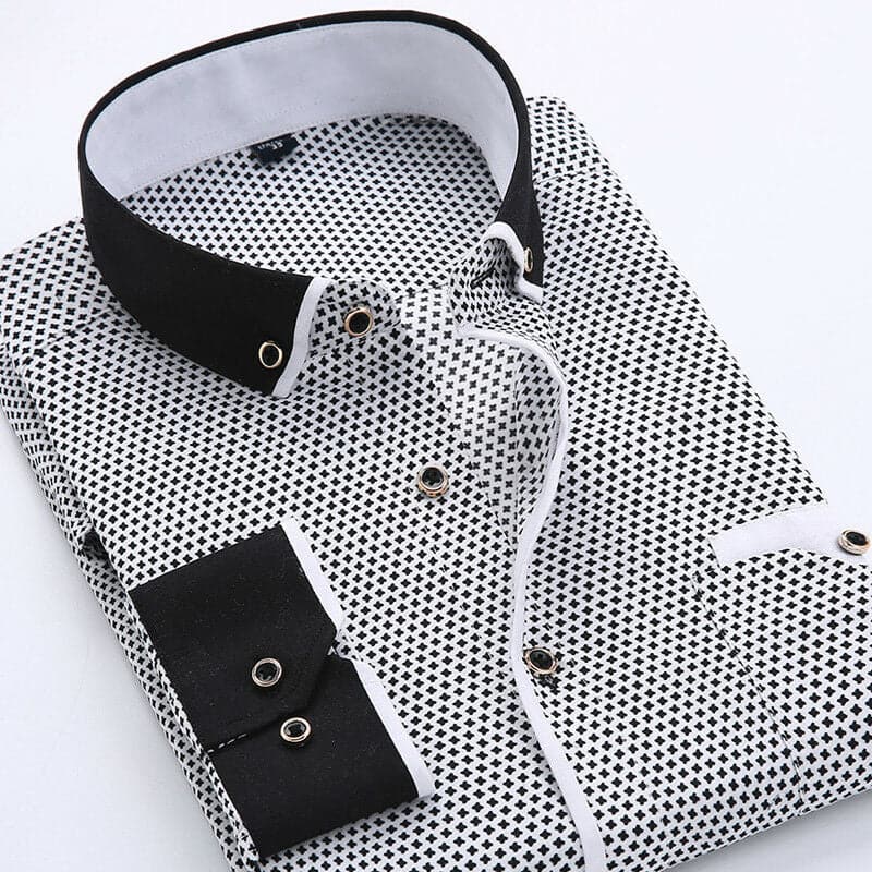 Chemise Homme Motifs Colorés Élégante pour Travail Quotidien