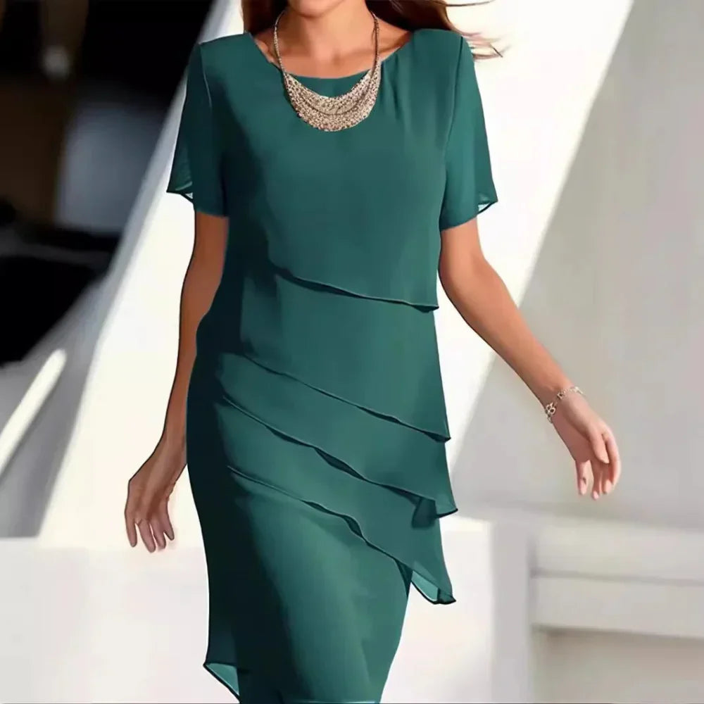 Robe Femme Élégante en Chiffon Longue