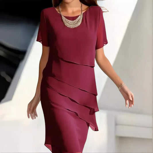 Robe Femme Élégante en Chiffon Longue - LuxeStyle