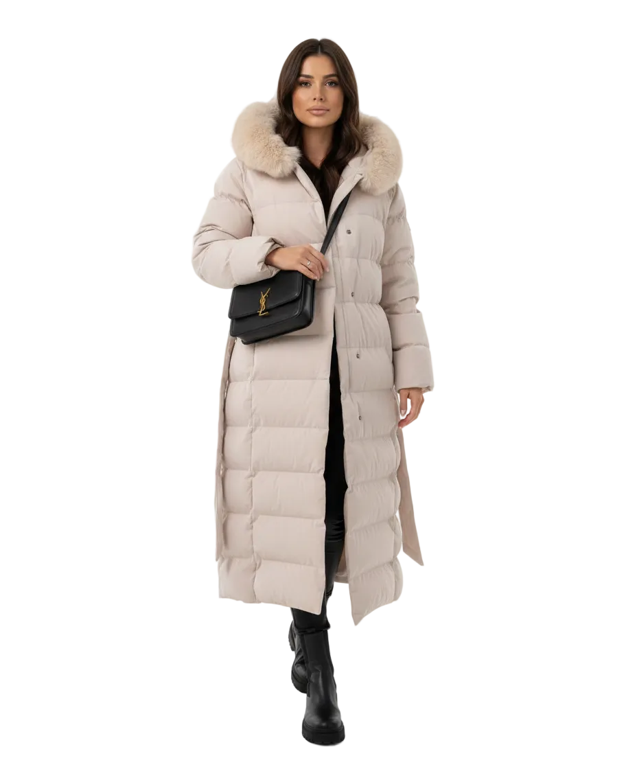 Manteau Femme Hivernal Élégant – Veste Longue Imperméable avec Capuche - LuxeStyle
