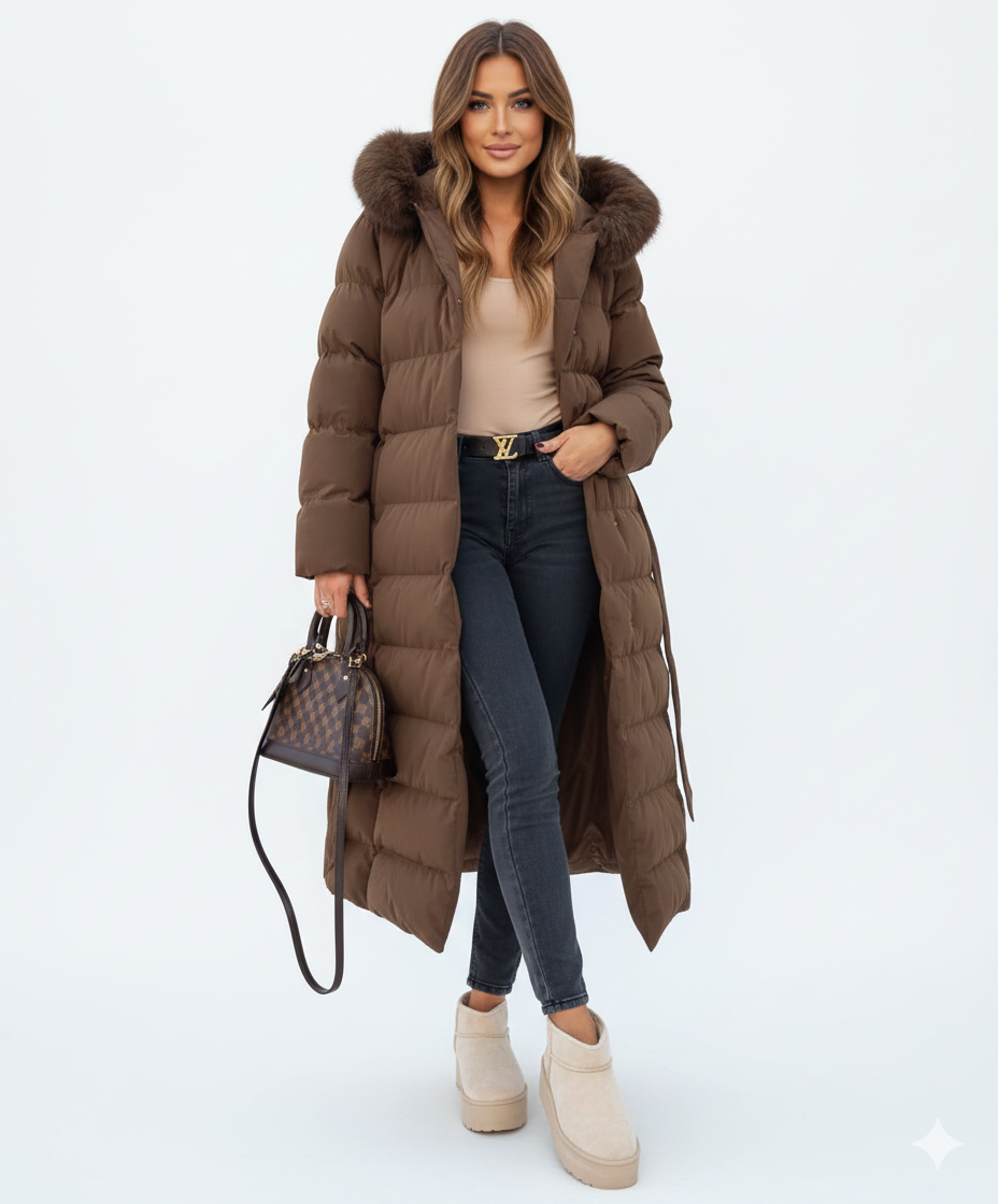 Manteau Femme Hivernal Élégant – Veste Longue Imperméable avec Capuche