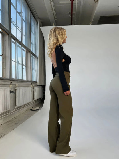 Pantalon Large Zippé Pour Femme | Tendance