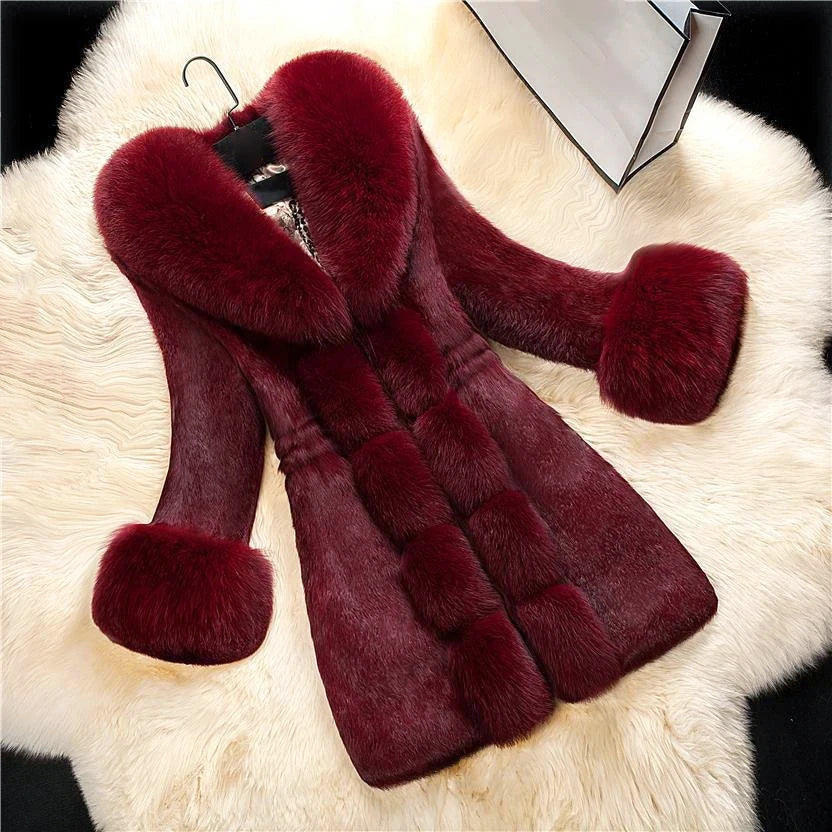 Manteau Élégant Hiver Femme avec Col Raffiné